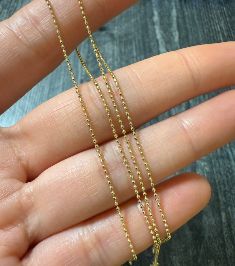 18K Gold Disco Ball Chain, 17.75" Long