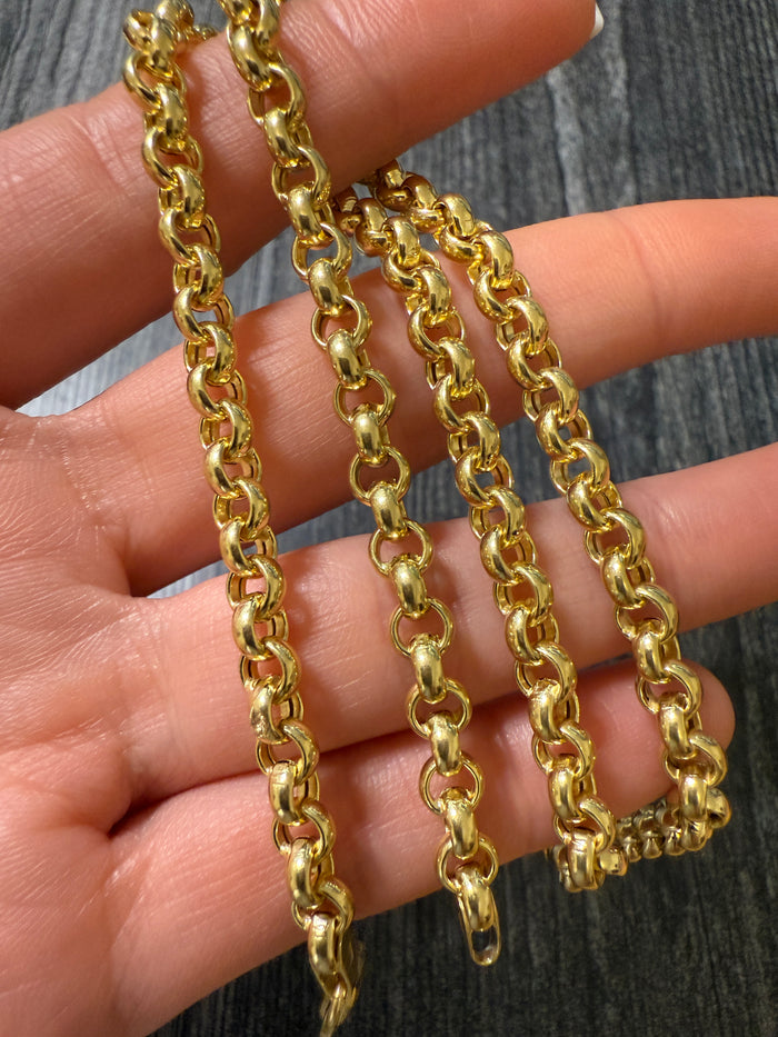 Classic 14K Gold Belcher Link Chain, 18" Long
