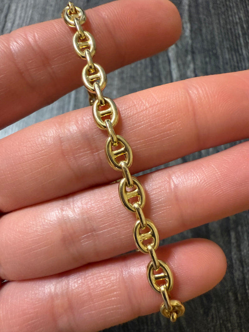 14K Gold Anchor Link Bracelet (S)