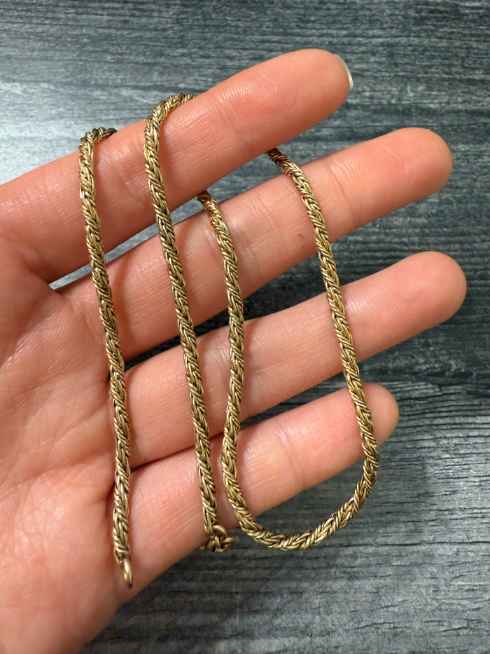 Vintage 14K Gold Woven Chain, 15.75" Long (S)