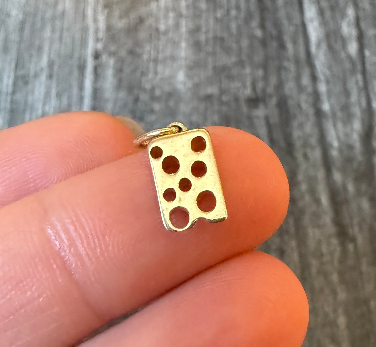 Small Slice of Cheese Charm in 14K Gold