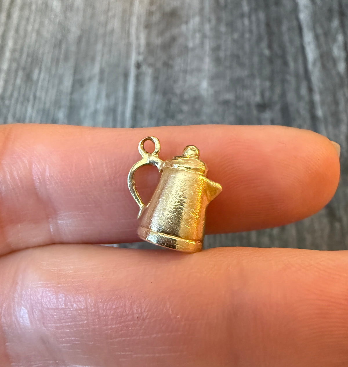 Vintage Teapot or Coffee Pot Charm in 14K Gold