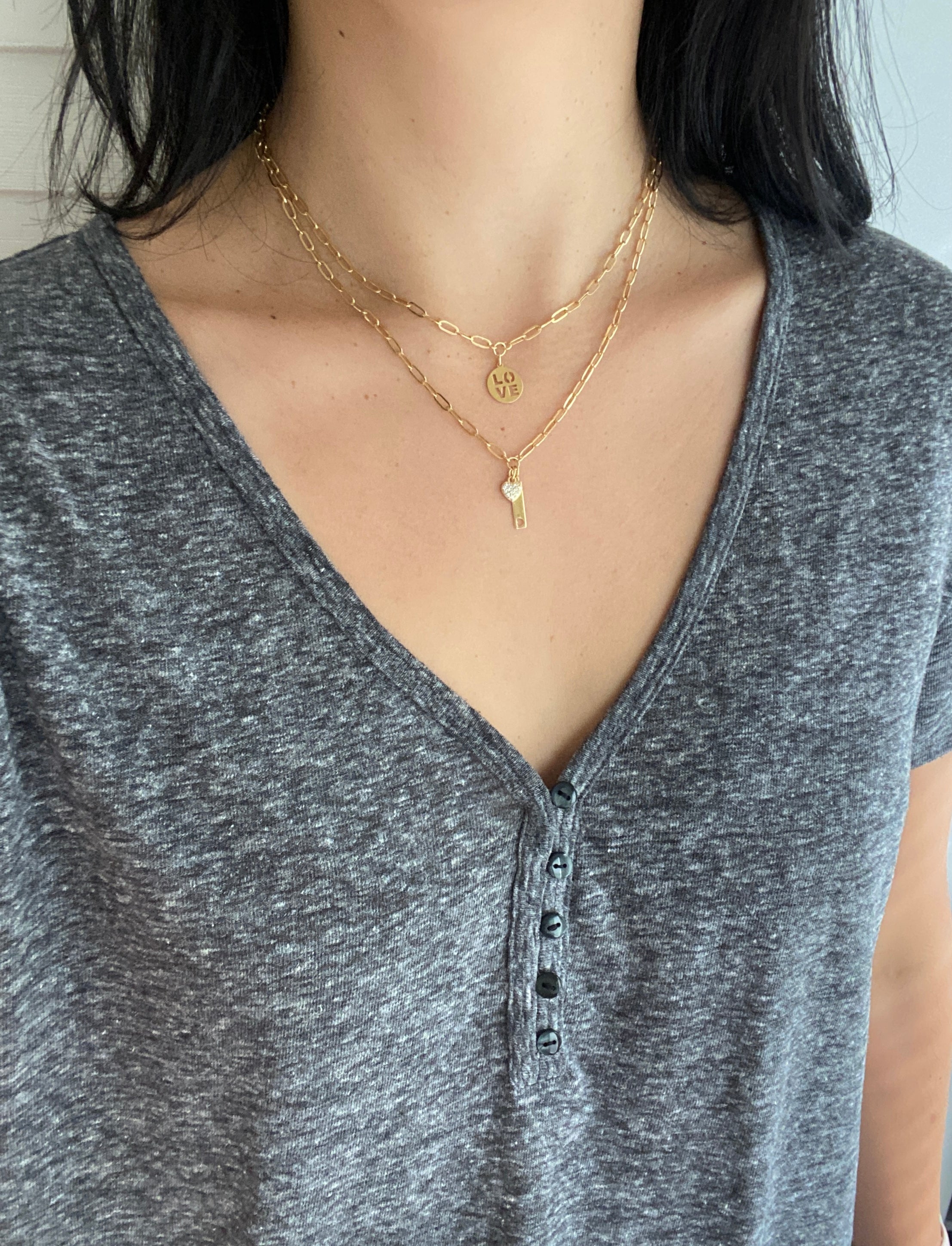 Paperclip Chain Choker in 18K Gold – AS29