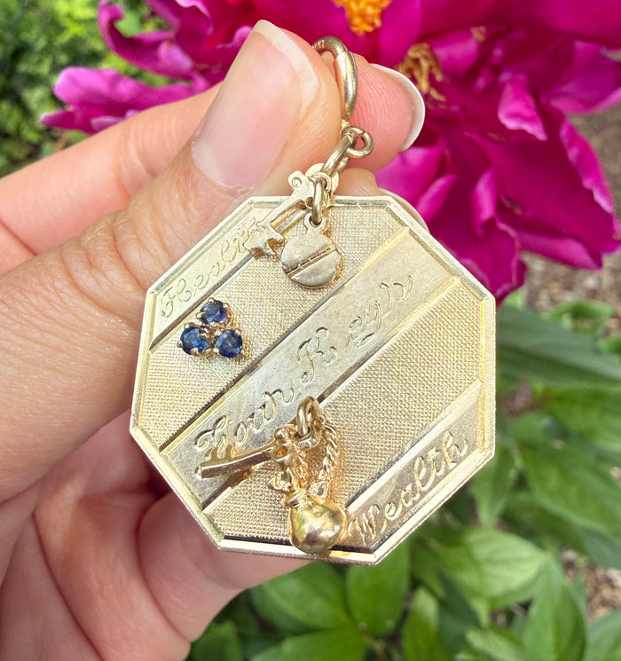 1950s Four Keys to Happiness Octagonal Charm