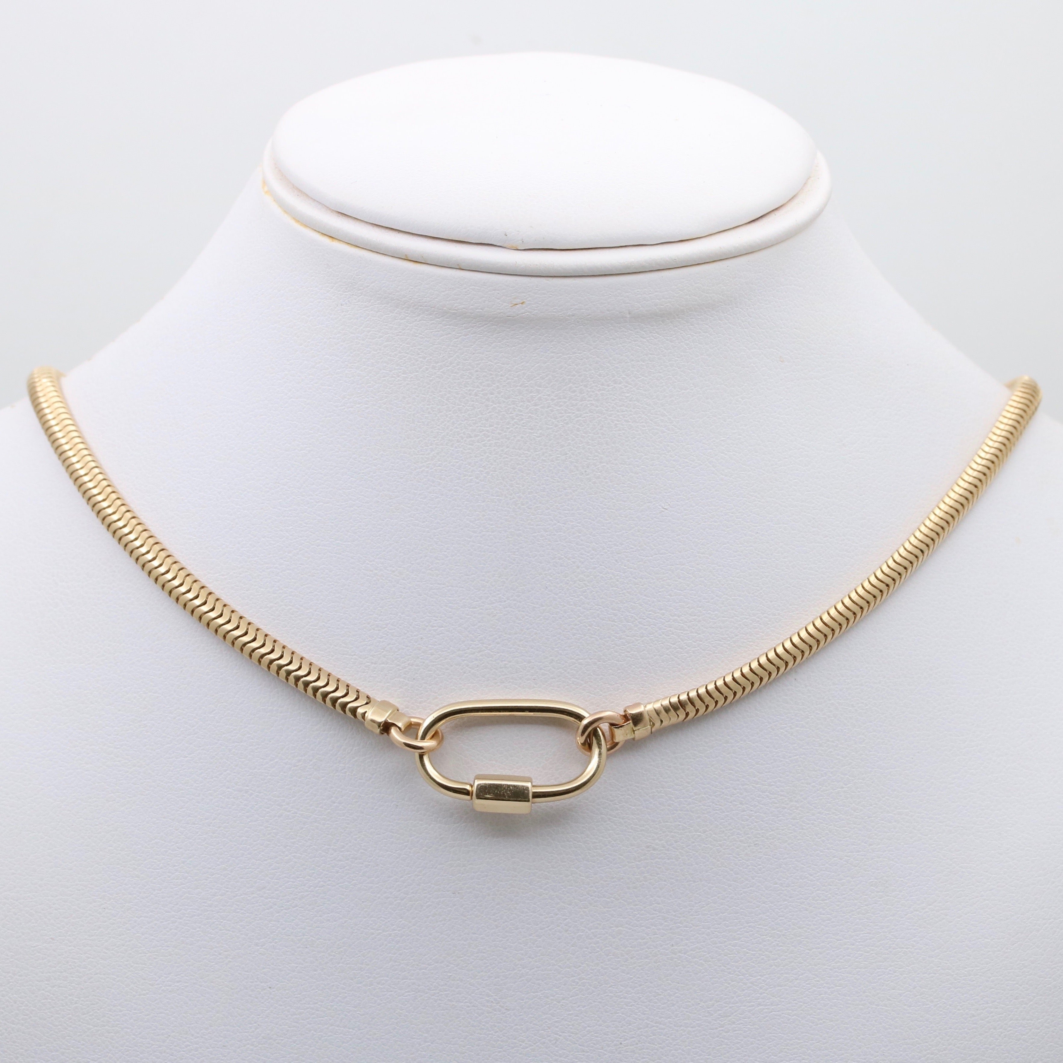 Monica Vinader Snake Chain Necklace, Gold at John Lewis & Partners