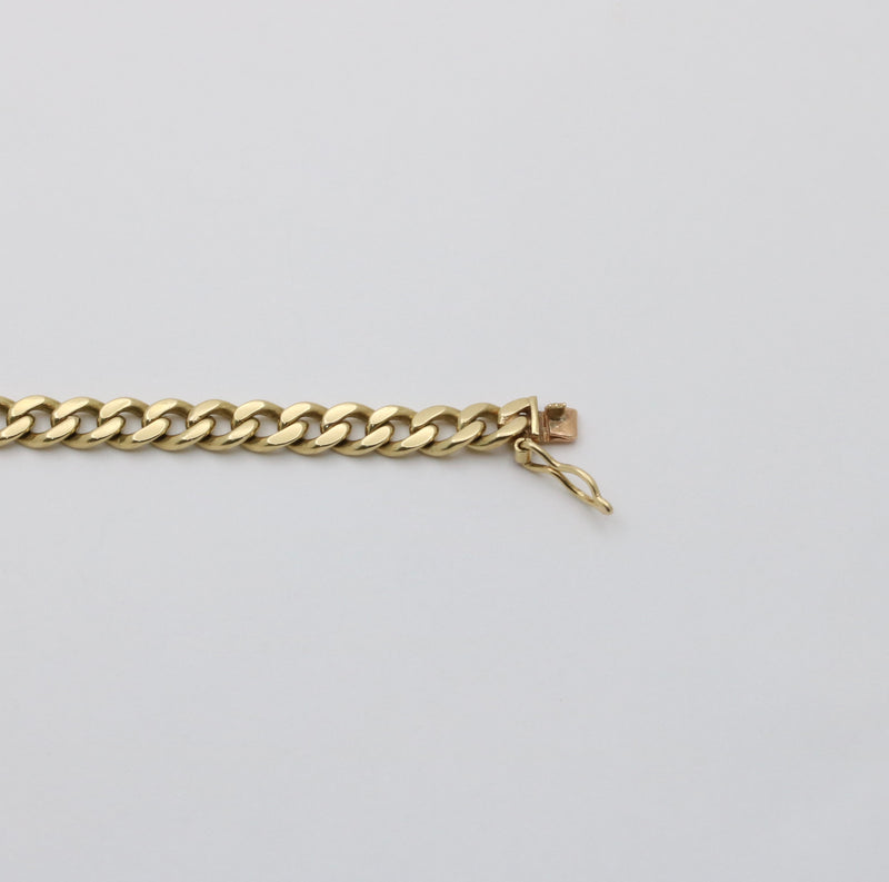 Vintage 18K Gold Curb Link Bracelet, 7” Long