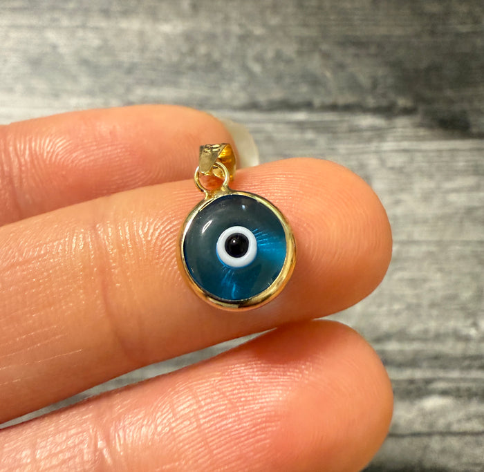 Vintage Evil Eye Bead and 14K Gold Charm (S)