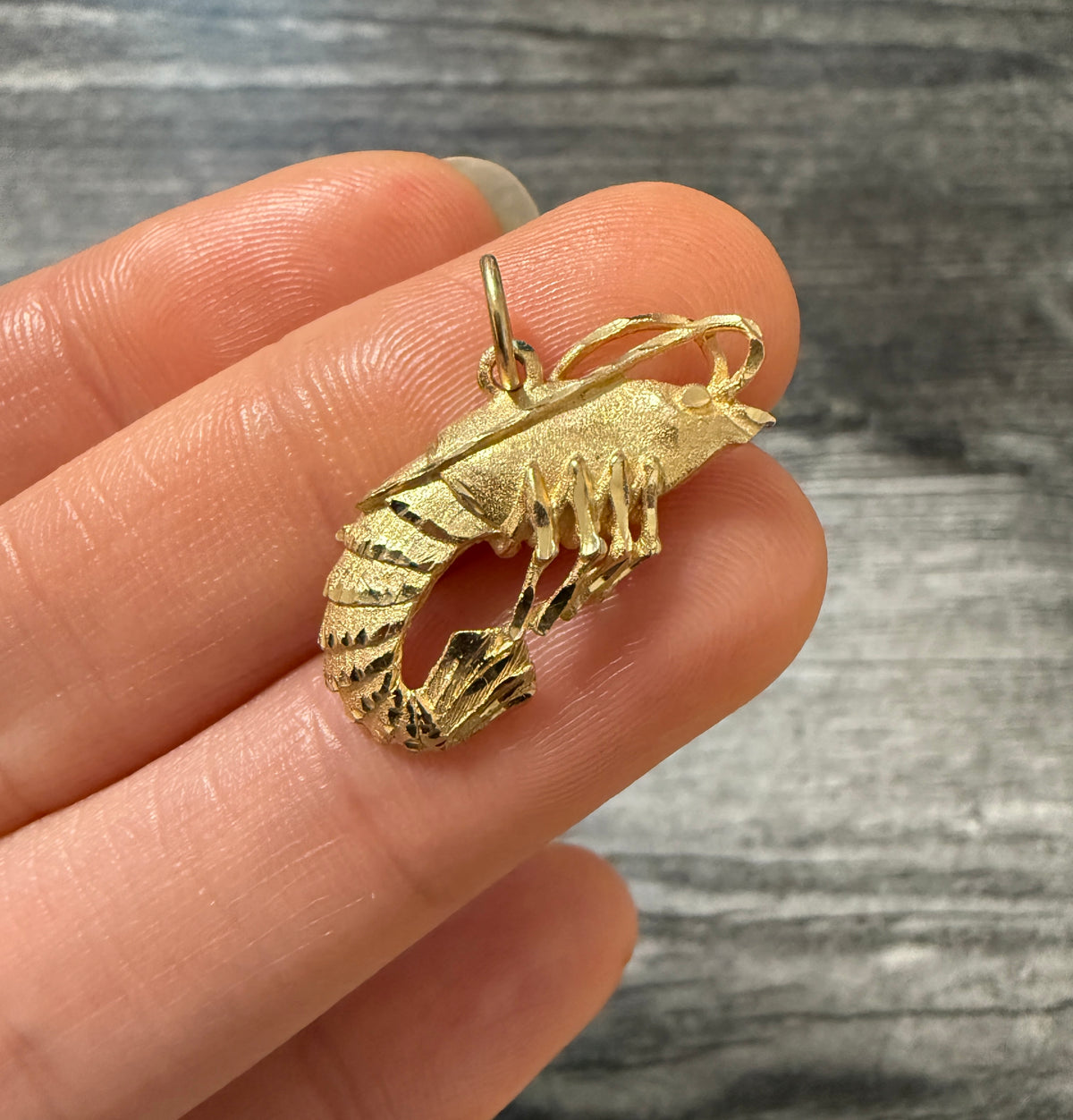 Vintage 14K Gold Shrimp Charm (A)
