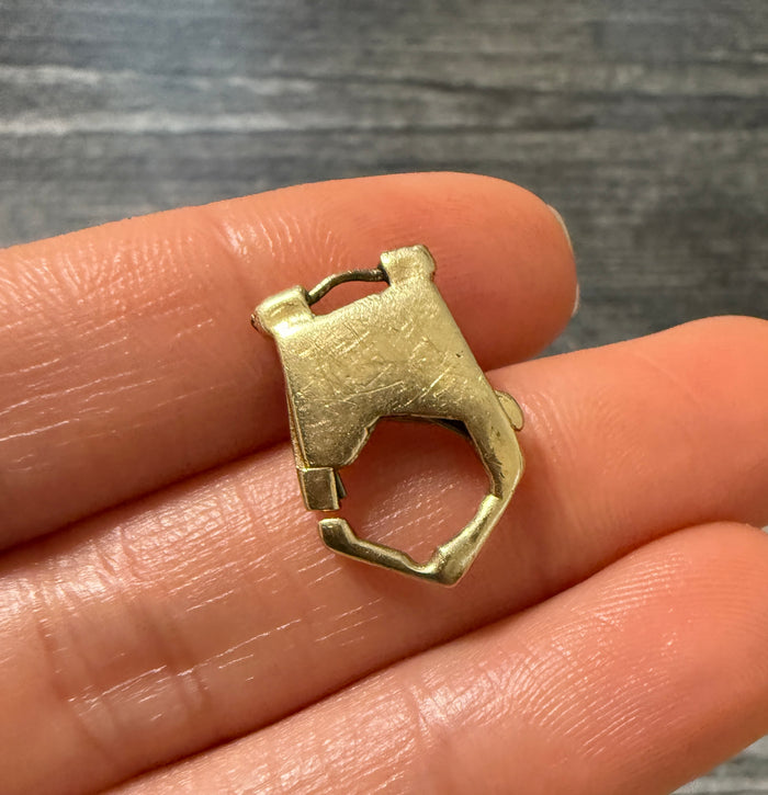 Large 14K Gold Geometric Claw Clasp (A)