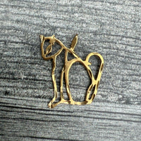 Vintage 14K Gold Cat Charm