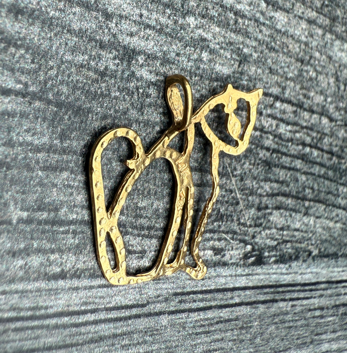 Vintage 14K Gold Cat Charm
