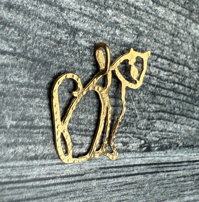 Vintage 14K Gold Cat Charm
