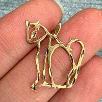 Vintage 14K Gold Cat Charm