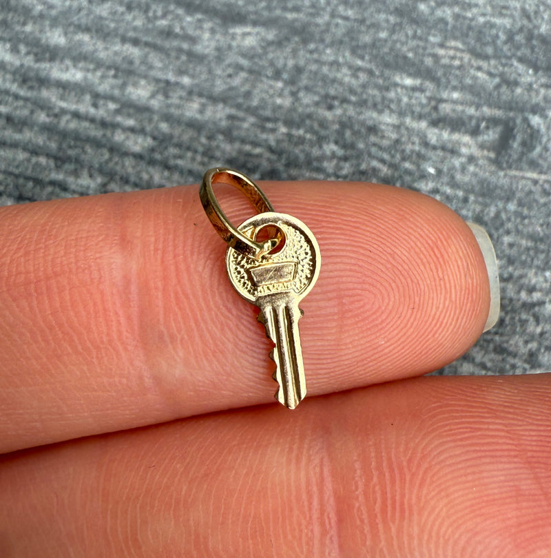 Mini 14K Gold Key Charm