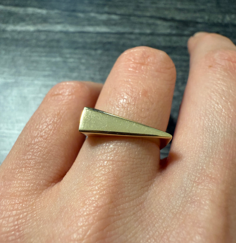 Angled 14K Gold Triangle Band