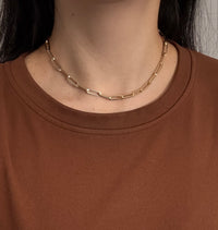 Classic 14K Gold Paperclip Chain, 16" Long