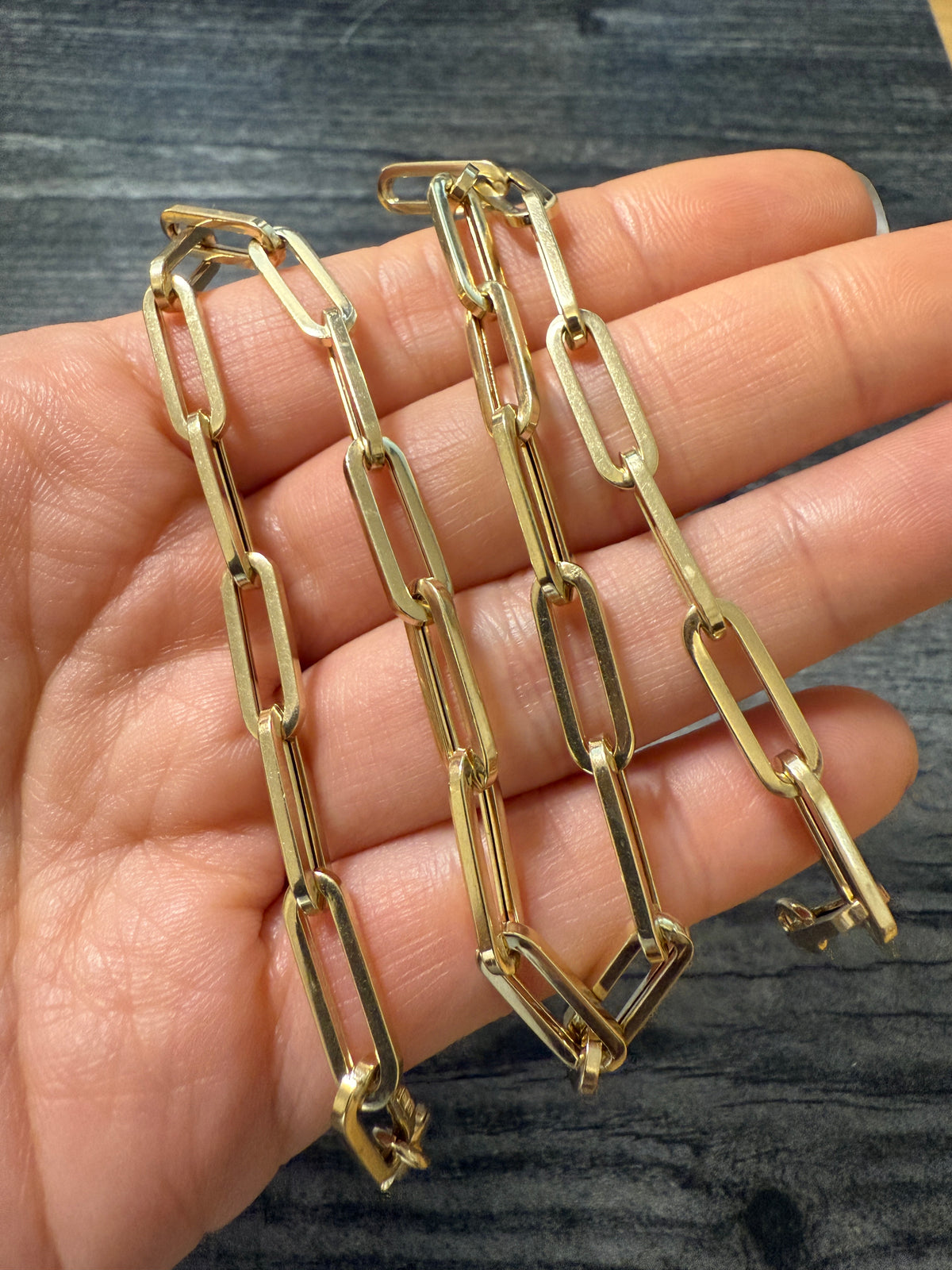 Classic 14K Gold Paperclip Chain, 16" Long