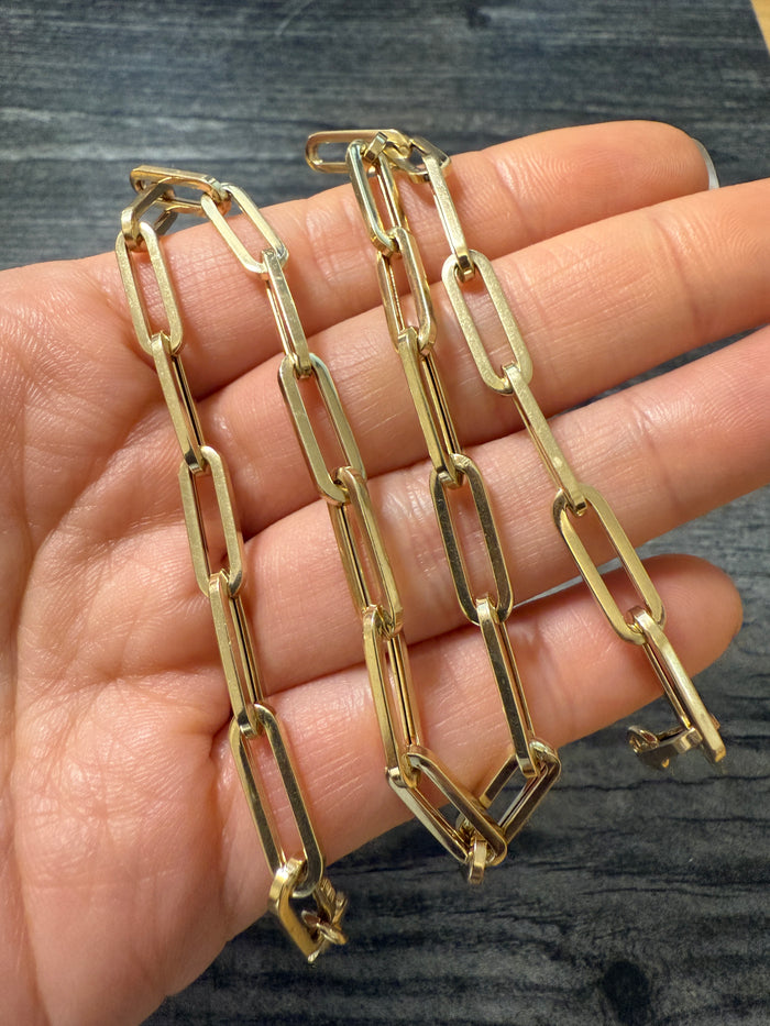 Classic 14K Gold Paperclip Chain, 16" Long