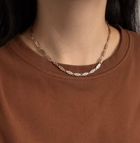 Vintage 14K Gold Greek Key Panel Link Chain