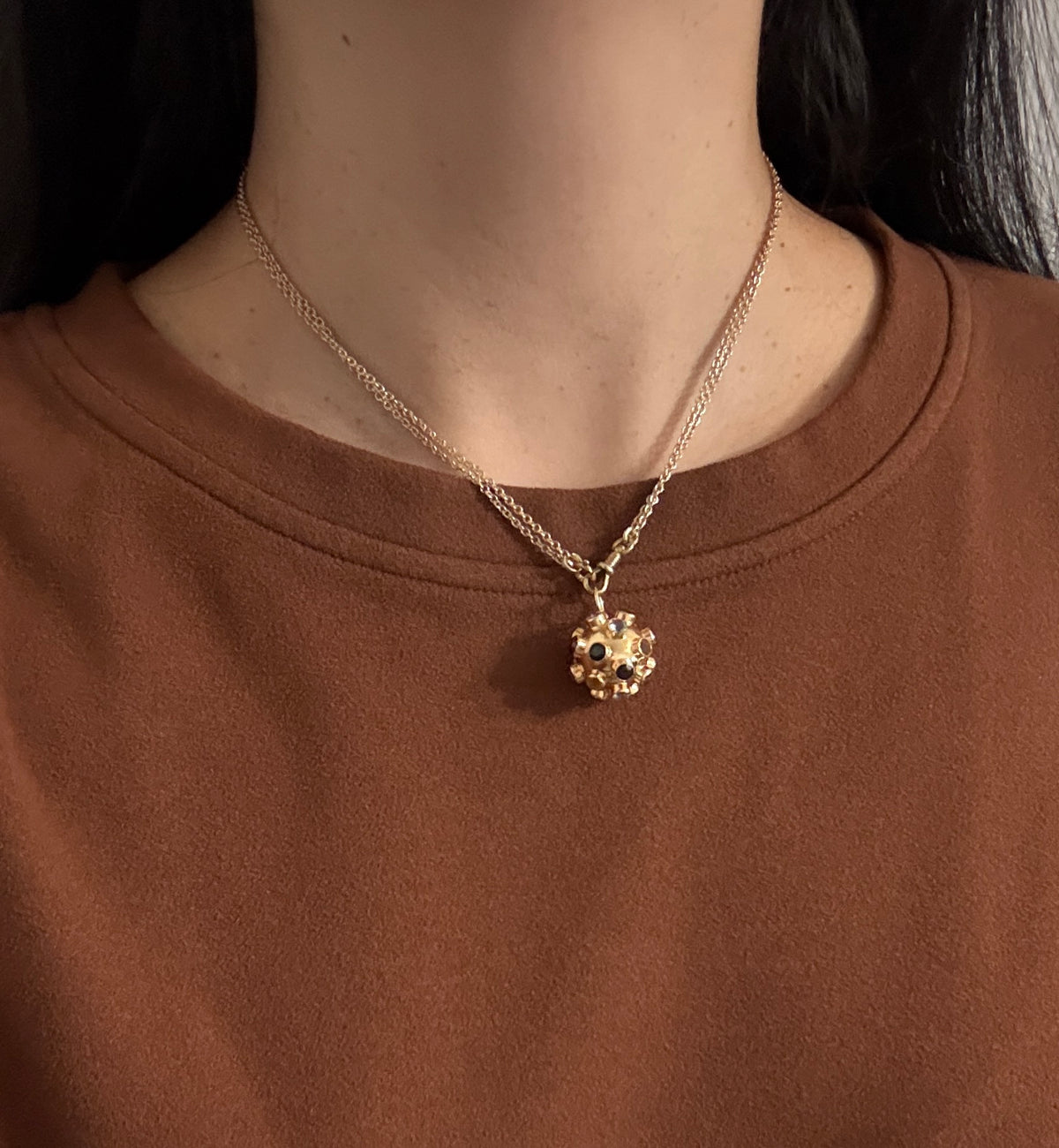 Antique 14K Gold Cable Link Chain with Dog Clip Clasp, 32" Long