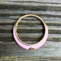 Pink Enamel and Diamond Band, Size 6.75