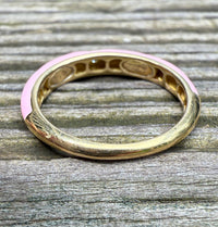 Pink Enamel and Diamond Band, Size 6.75