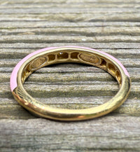 Pink Enamel and Diamond Band, Size 6.75