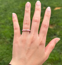 Pink Enamel and Diamond Band, Size 6.75