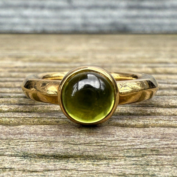 Vintage Georg Jensen Cabochon Peridot Ring, Size 4.5