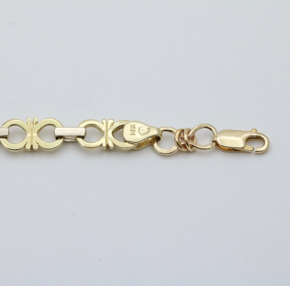Vintage 14K Bicolor Gold Infinity Link Bracelet