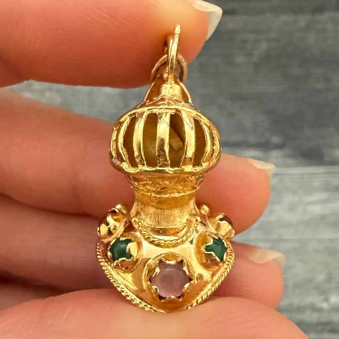 Vintage 18K Gold Knight's Helmet Armor Charm