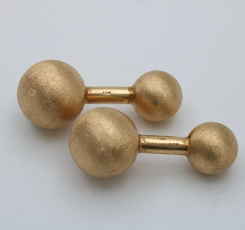Vintage Tiffany & Co 14K Gold Ball Cufflinks