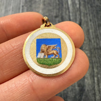Enameled 18K Gold Lion of Venice Charm