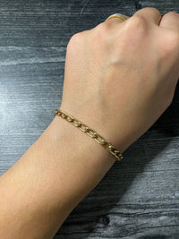 Vintage 14K Gold Oval Link Bracelet, 7” Long