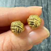 Tiffany & Co 18K Gold Love Knot Stud Earrings