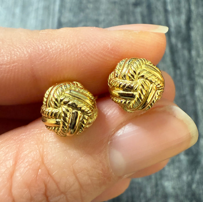 Tiffany & Co 18K Gold Love Knot Stud Earrings