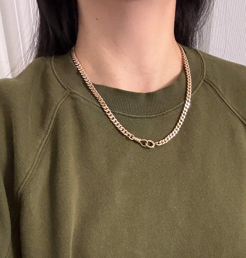 Edwardian 14K Gold Curb Link Watch Chain