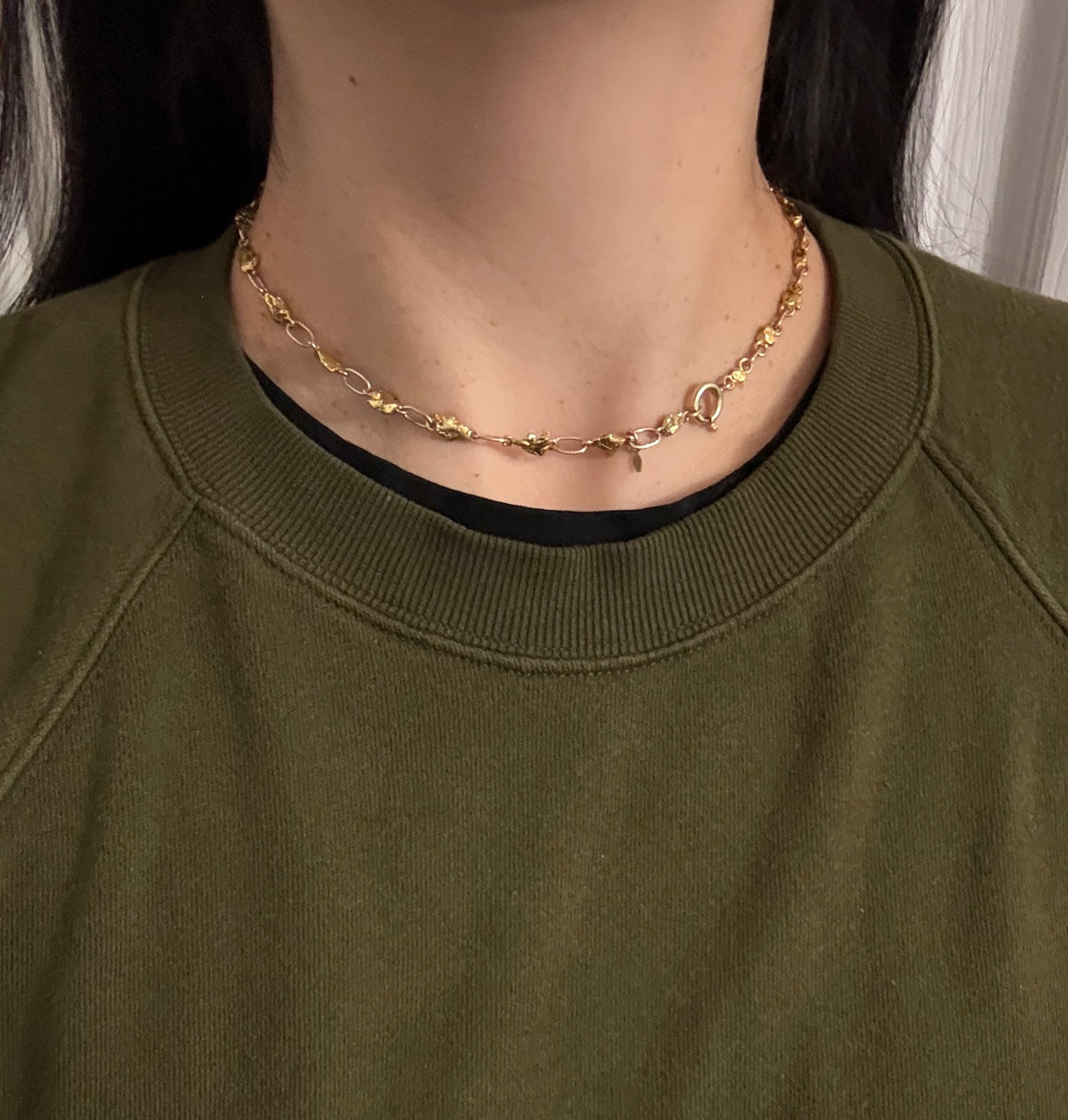 Vintage Gold Nugget Necklace / Bracelet, 15.6" Long