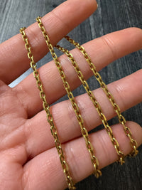 Vintage 18K Gold Biker Link Chain, 20.5" Long