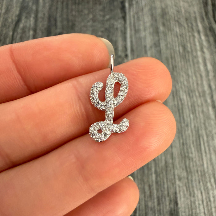 Diamond and 14K Gold Initial L Charm