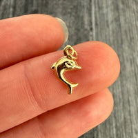 Puffy 18K Gold Dolphin Charm