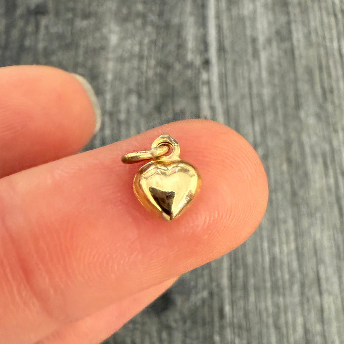 Mini 18K Gold Puffy Heart Charm