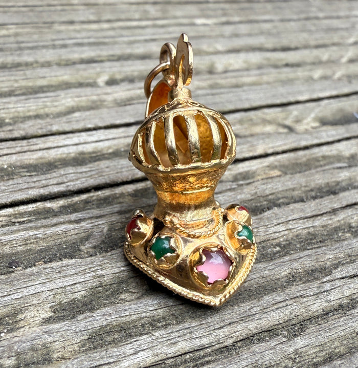 Vintage 18K Gold Knight's Helmet Armor Charm