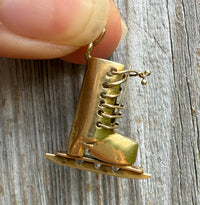 Vintage 14K Gold Ice Hockey Skate Charm