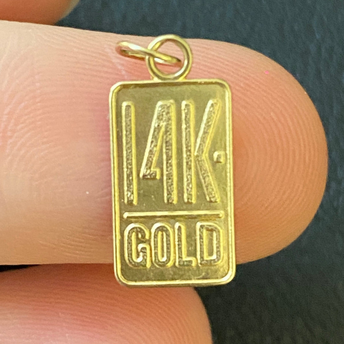 Vintage 14K Gold Dog Tag Charm