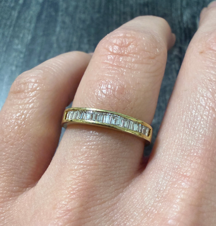 Channel Set Diamond Baguette and 14K Gold Band