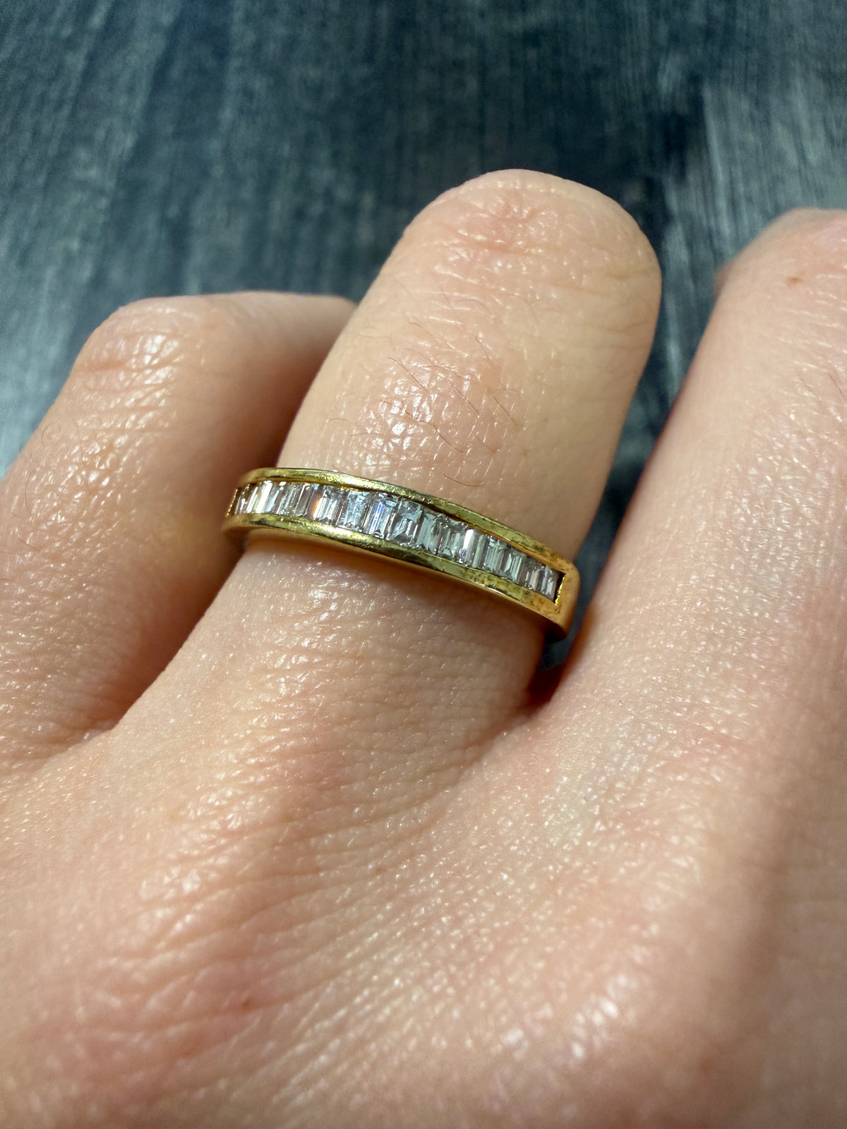 Channel Set Diamond Baguette and 14K Gold Band
