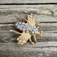 Vintage 14K and Diamond Bee Pin