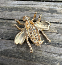 Vintage 14K and Diamond Bee Pin