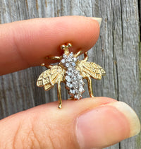 Vintage 14K and Diamond Bee Pin